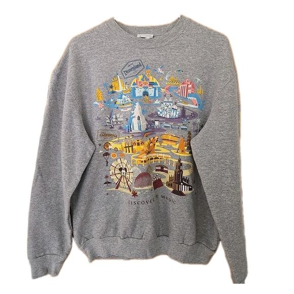 “DISCOVER THE MAGIC” Disneyland Park Sweatshirt VINTAGE - Medium Splash Mountain - Picture 1 of 10